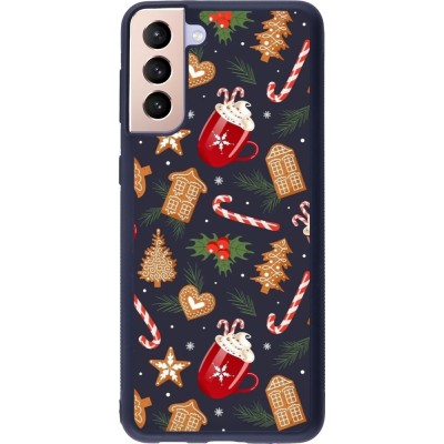 Samsung Galaxy S21+ 5G Case Hülle - Silikon schwarz Christmas 25 Pattern Gingerbread House