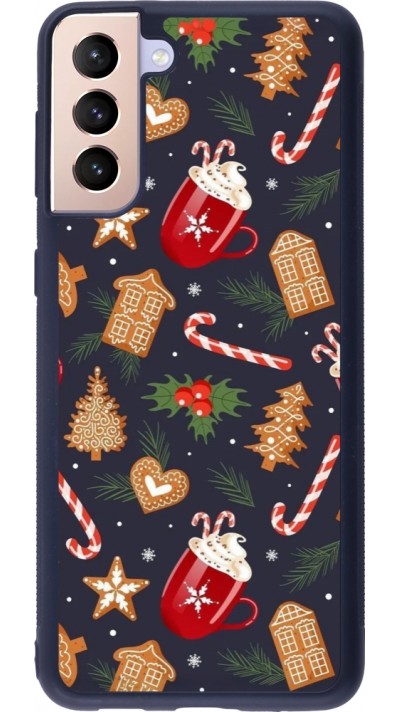 Coque Samsung Galaxy S21+ 5G - Silicone rigide noir Christmas 25 Pattern Gingerbread House