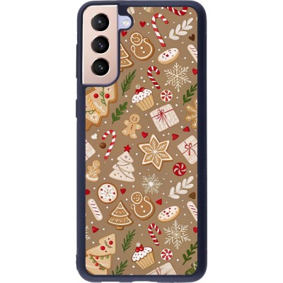 Samsung Galaxy S21+ 5G Case Hülle - Silikon schwarz Christmas 25 Pattern Ginger Cookie