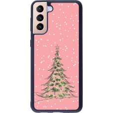 Coque Samsung Galaxy S21+ 5G - Silicone rigide noir Christmas 25 Pink Tree