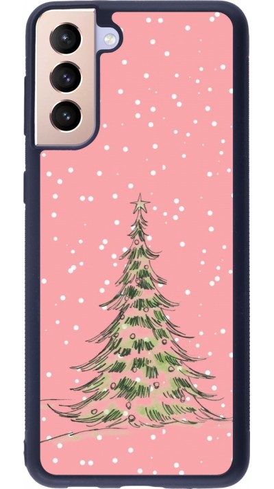 Coque Samsung Galaxy S21+ 5G - Silicone rigide noir Christmas 25 Pink Tree