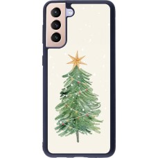 Coque Samsung Galaxy S21+ 5G - Silicone rigide noir Christmas 25 Sketch Tree