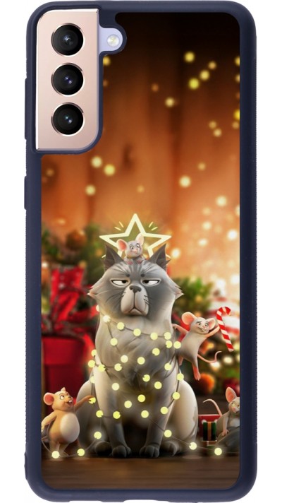 Coque Samsung Galaxy S21+ 5G - Silicone rigide noir Christmas 25 Xmas Cat