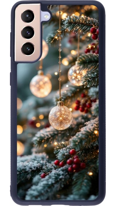 Coque Samsung Galaxy S21+ 5G - Silicone rigide noir Christmas 25 Xmas Decorated Tree