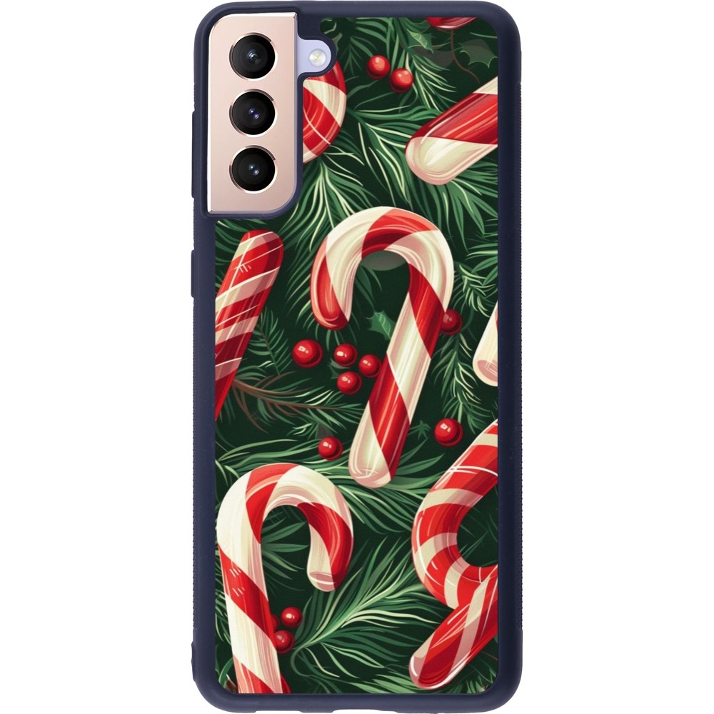 Coque Samsung Galaxy S21+ 5G - Silicone rigide noir Christmas 25 Xmas Stick