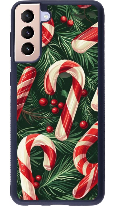 Coque Samsung Galaxy S21+ 5G - Silicone rigide noir Christmas 25 Xmas Stick