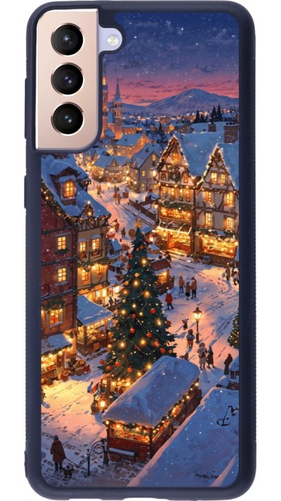 Coque Samsung Galaxy S21+ 5G - Silicone rigide noir Christmas 25 Xmas Village