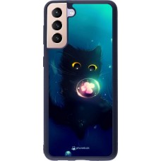 Hülle Samsung Galaxy S21+ 5G - Silikon schwarz Cute Cat Bubble