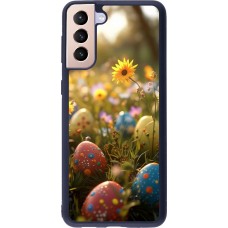 Coque Samsung Galaxy S21+ 5G - Silicone rigide noir Easter 2026 Decorated eggs