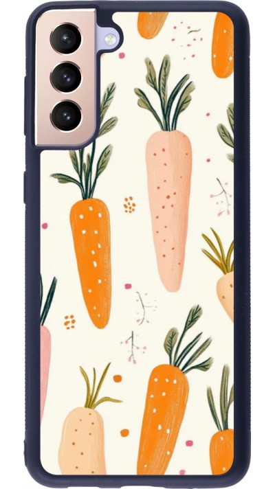 Coque Samsung Galaxy S21+ 5G - Silicone rigide noir Easter 2026 Illustration carrots