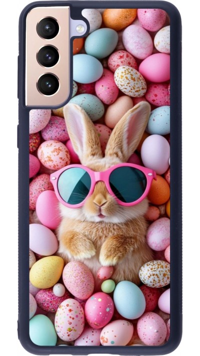 Coque Samsung Galaxy S21+ 5G - Silicone rigide noir Easter 2026 Rabbit fun