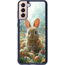 Coque Samsung Galaxy S21+ 5G - Silicone rigide noir Easter 2026 Rabbit in the garden