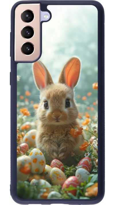 Coque Samsung Galaxy S21+ 5G - Silicone rigide noir Easter 2026 Rabbit in the garden