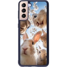Coque Samsung Galaxy S21+ 5G - Silicone rigide noir Easter 2026 Rabbits