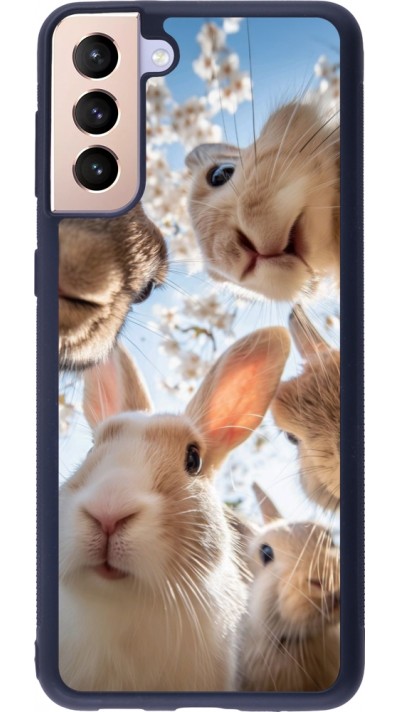 Coque Samsung Galaxy S21+ 5G - Silicone rigide noir Easter 2026 Rabbits