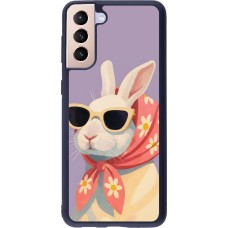 Coque Samsung Galaxy S21+ 5G - Silicone rigide noir Easter 2026 Rabbit with scarf