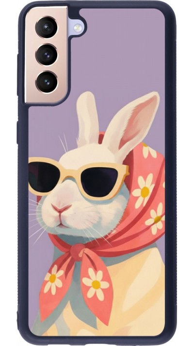 Coque Samsung Galaxy S21+ 5G - Silicone rigide noir Easter 2026 Rabbit with scarf