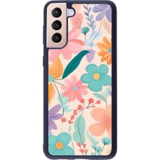 Coque Samsung Galaxy S21+ 5G - Silicone rigide noir Easter 2024 spring flowers