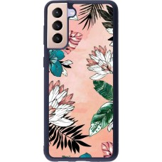 Coque Samsung Galaxy S21+ 5G - Silicone rigide noir Flowers Artprint