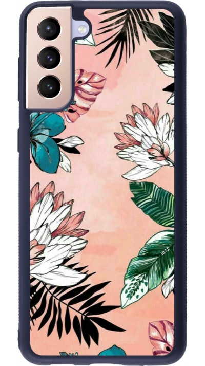 Samsung Galaxy S21+ 5G Case Hülle - Silikon schwarz Flowers Artprint