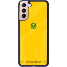 Coque Samsung Galaxy S21+ 5G - Silicone rigide noir Maillot de football Afrique du Sud 2026 personnalisable