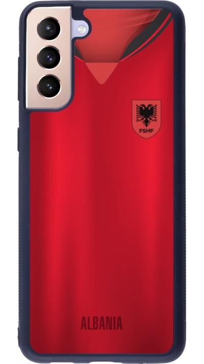 Coque Samsung Galaxy S21+ 5G - Silicone rigide noir Maillot de football Albanie personnalisable