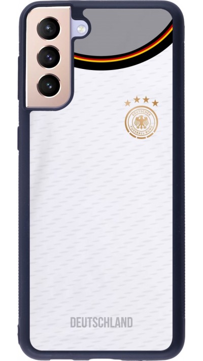 Coque Samsung Galaxy S21+ 5G - Silicone rigide noir Maillot de football Allemagne 2022 personnalisable