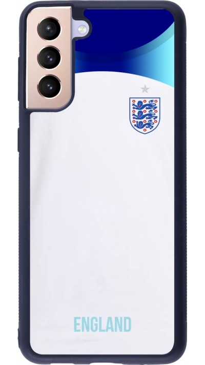 Coque Samsung Galaxy S21+ 5G - Silicone rigide noir Maillot de football Angleterre 2022 personnalisable