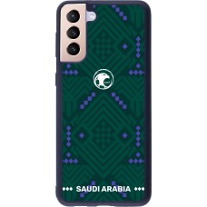 Coque Samsung Galaxy S21+ 5G - Silicone rigide noir Maillot de football Arabie saoudite 2026 personnalisable