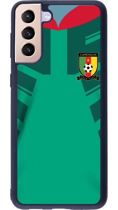 Coque Samsung Galaxy S21+ 5G - Silicone rigide noir Maillot de football Cameroun 2022 personnalisable