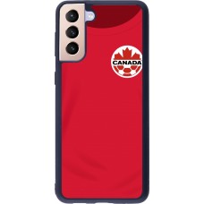 Coque Samsung Galaxy S21+ 5G - Silicone rigide noir Maillot de football Canada 2022 personnalisable