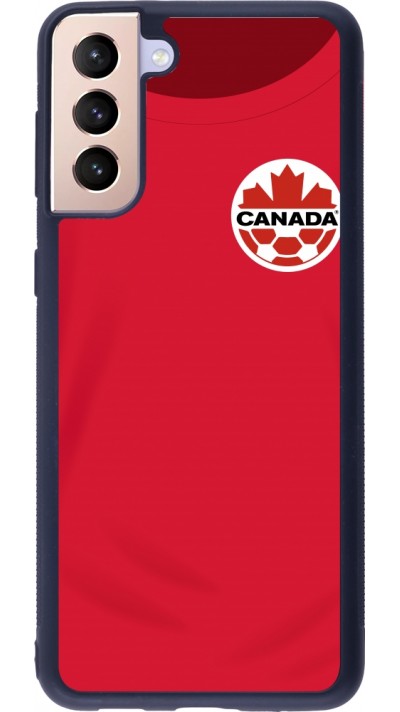 Coque Samsung Galaxy S21+ 5G - Silicone rigide noir Maillot de football Canada 2022 personnalisable