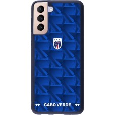 Coque Samsung Galaxy S21+ 5G - Silicone rigide noir Maillot de football Cap-Vert 2026 personnalisable