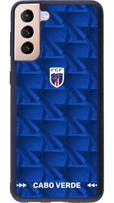 Coque Samsung Galaxy S21+ 5G - Silicone rigide noir Maillot de football Cap-Vert 2026 personnalisable