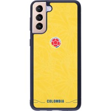 Coque Samsung Galaxy S21+ 5G - Silicone rigide noir Maillot de football Colombie 2026 personnalisable