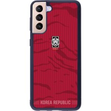 Coque Samsung Galaxy S21+ 5G - Silicone rigide noir Maillot de football Corée du Sud 2026 personnalisable