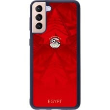 Coque Samsung Galaxy S21+ 5G - Silicone rigide noir Maillot de football Égypte 2026 personnalisable