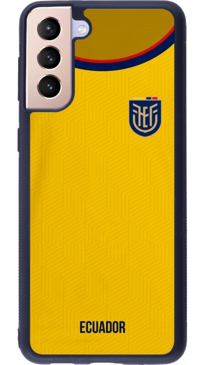 Coque Samsung Galaxy S21+ 5G - Silicone rigide noir Maillot de football Equateur 2022