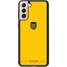 Coque Samsung Galaxy S21+ 5G - Silicone rigide noir Maillot de football Équateur 2026 personnalisable