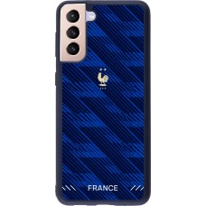 Coque Samsung Galaxy S21+ 5G - Silicone rigide noir Maillot de football France 2026 personnalisable