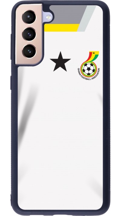 Coque Samsung Galaxy S21+ 5G - Silicone rigide noir Maillot de football Ghana 2022 personnalisable