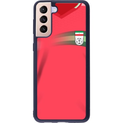 Coque Samsung Galaxy S21+ 5G - Silicone rigide noir Maillot de football Iran 2022 personnalisable