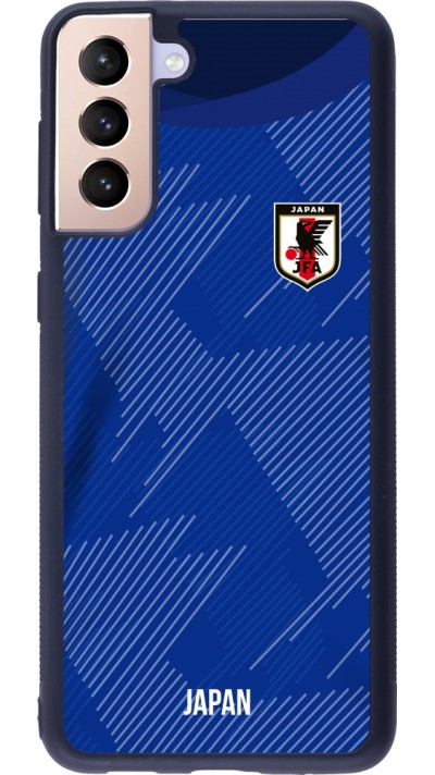 Coque Samsung Galaxy S21+ 5G - Silicone rigide noir Maillot de football Japon 2022 personnalisable