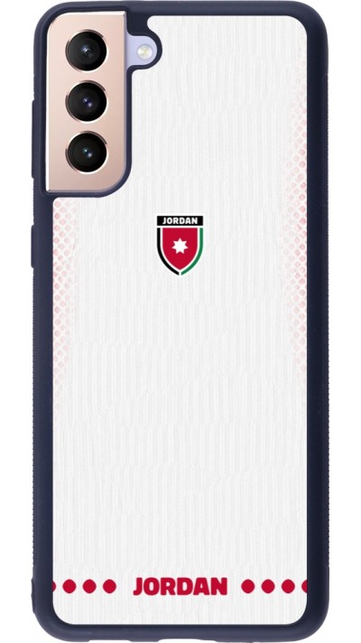 Coque Samsung Galaxy S21+ 5G - Silicone rigide noir Maillot de football Jordanie 2026 personnalisable