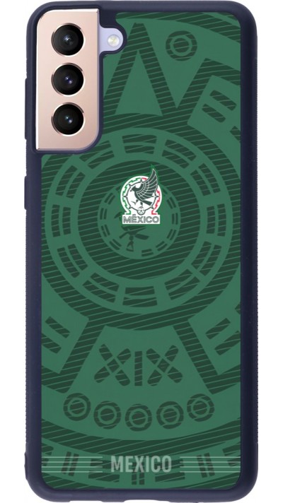 Coque Samsung Galaxy S21+ 5G - Silicone rigide noir Maillot de football Mexique 2026 personnalisable