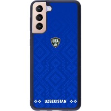 Coque Samsung Galaxy S21+ 5G - Silicone rigide noir Maillot de football Ouzbékistan 2026 personnalisable