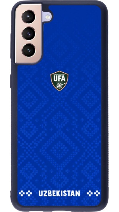 Coque Samsung Galaxy S21+ 5G - Silicone rigide noir Maillot de football Ouzbékistan 2026 personnalisable