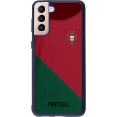 Samsung Galaxy S21+ 5G Case Hülle - Silikon schwarz Fussballtrikot Portugal2022