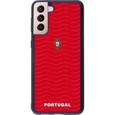 Coque Samsung Galaxy S21+ 5G - Silicone rigide noir Maillot de football Portugal 2026 personnalisable