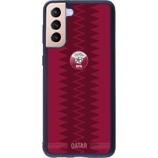 Coque Samsung Galaxy S21+ 5G - Silicone rigide noir Maillot de football Qatar 2026 personnalisable